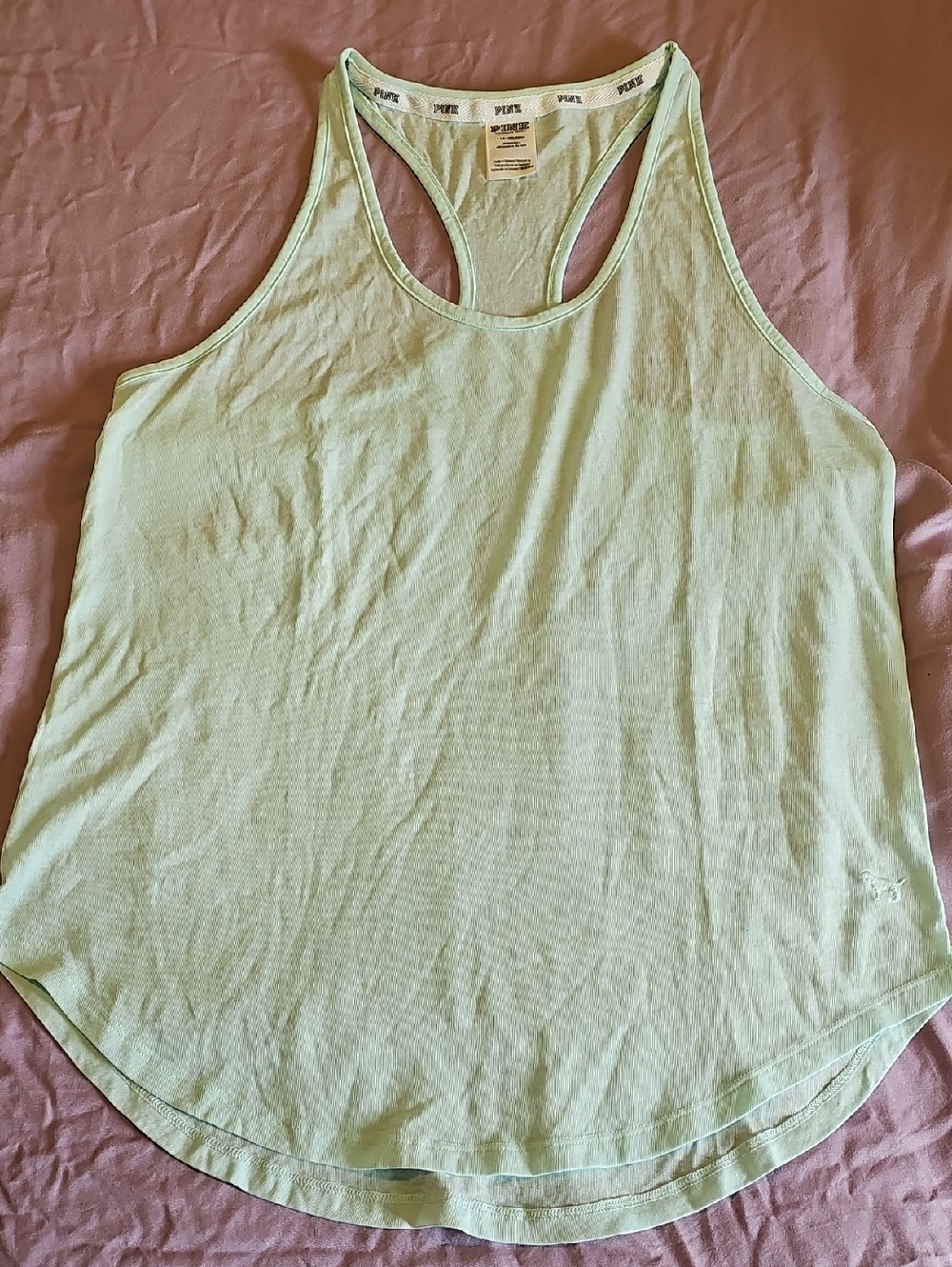 Victoria's Secret PINK Racerback Tank Top in Mint